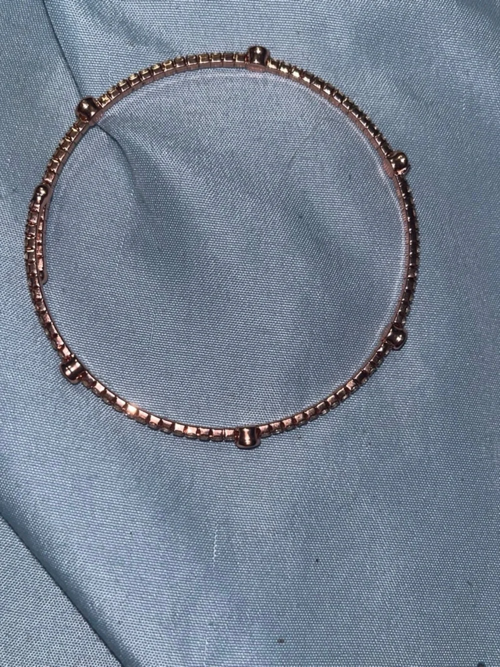Rose Gold Crystal Tennis Bracelet - Women's Accessory